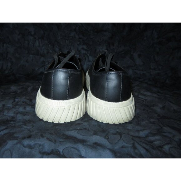 Zara black smooth leather lace up low top sneakers size 42 or US 9 - Picture 3 of 9